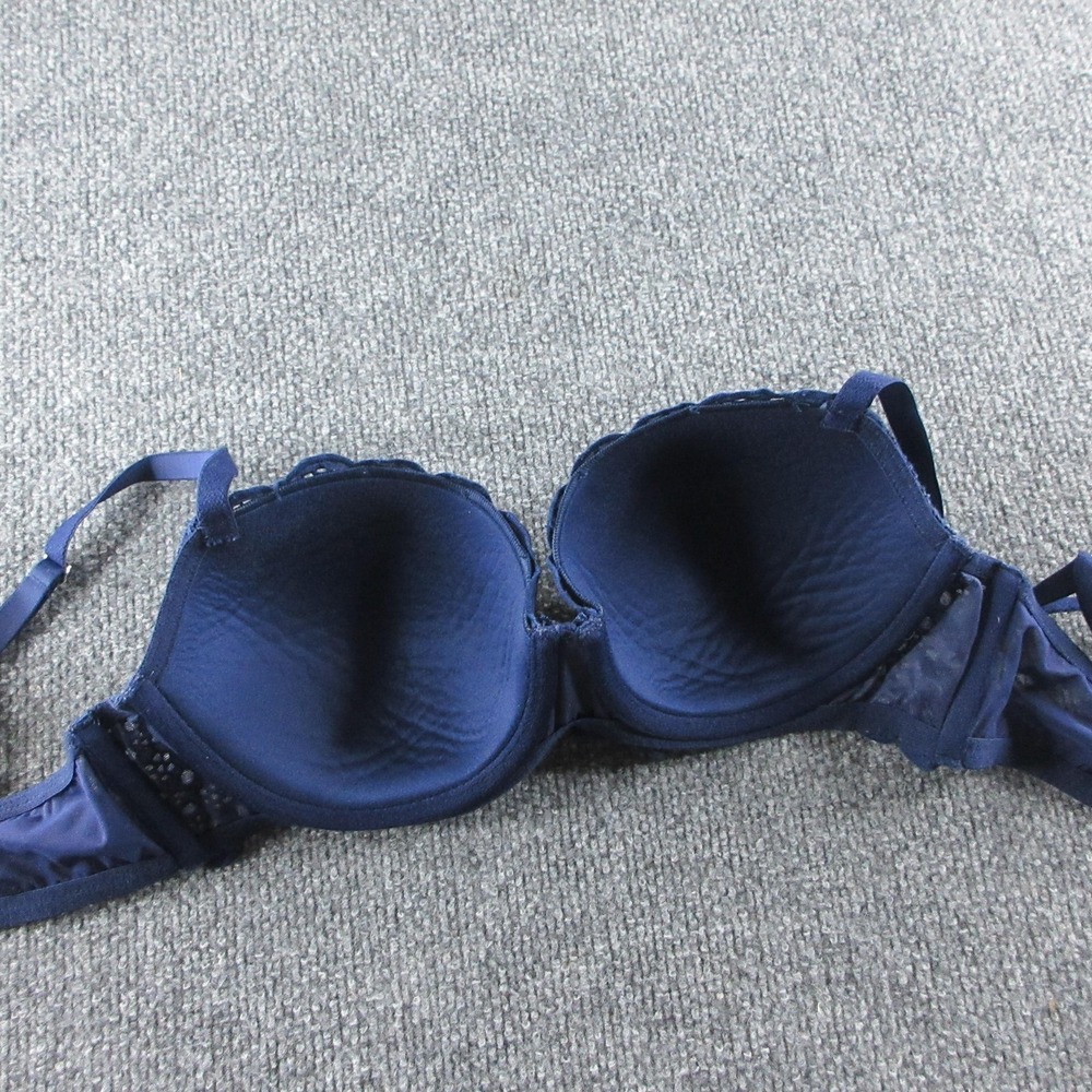 Victoria's Secret Dream Angels Bra Womens 34D Blue Lace Lined Demi Underwire - Picture 2 of 5